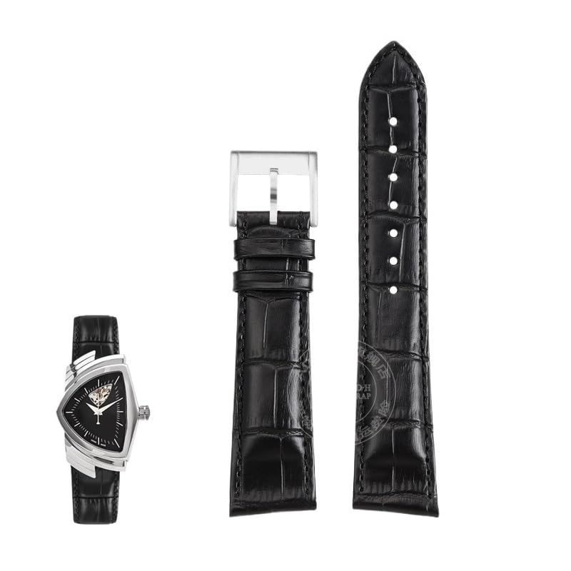 Bracelet de montre 21 mm cuir résistant pour remplacer le bracelet usé Hamilton H24515551