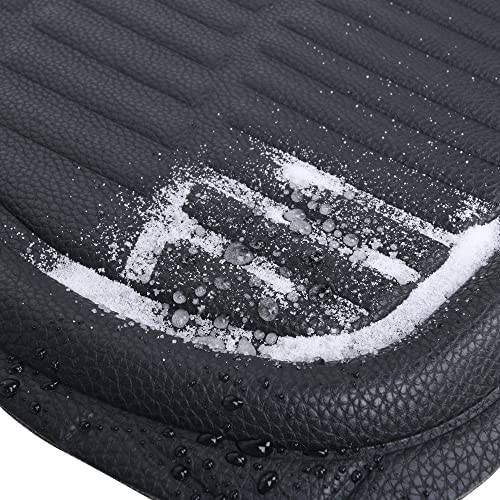 Cass Pass Leather Car Floor Mats -3D Waterproof All Weather Season, Universal Trim To Fit & Anti-Slip Burr Bottom Safety & Light Easy Clean Install For Suv Truck Auto & Durable Luxury (Black) #TOP5