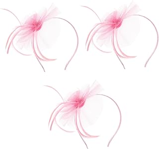 فوميز. 3 قطع من شريط راس شبكي من الريش للنساء، قبعة فاسيناتور، اكسسوارات شعر للزفاف، اكسسوارات شعر للنساء لحفلات الزفاف، اكسسوارات شعر زهرة، قبعة صور للعروس