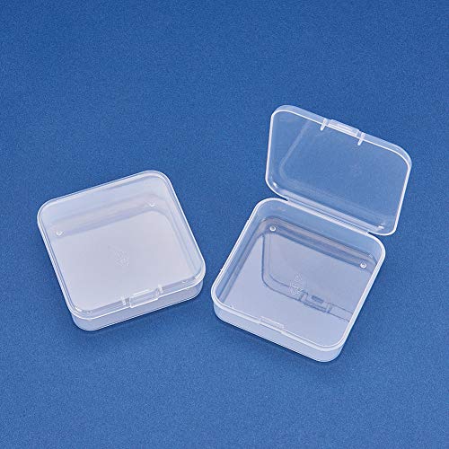 BENECREAT 18 Pack Square Mini Aufbewahrungsbehälter aus transparentem Kunststoffperle Box mit Deckel für Artikel, Pillen… – Bild 4