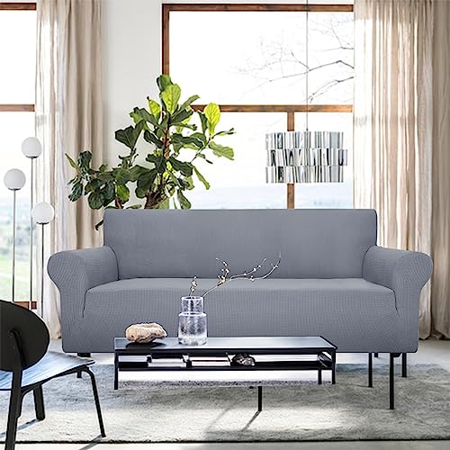 Miniatura 9 de Ystyle Funda Sofa 3 Plazas, Ajustables Fundas Sofa Elasticas, Protector Sofa Gatos Arañazo Y Perros Mascotas, Funda De Sofá Con Reposabrazos Antideslizante Antimanchas Lavable, Gris Claro