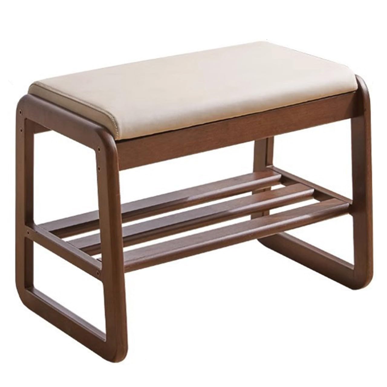 Banc à chaussures en bois massif avec coussin chic 4-8 paires 55cm