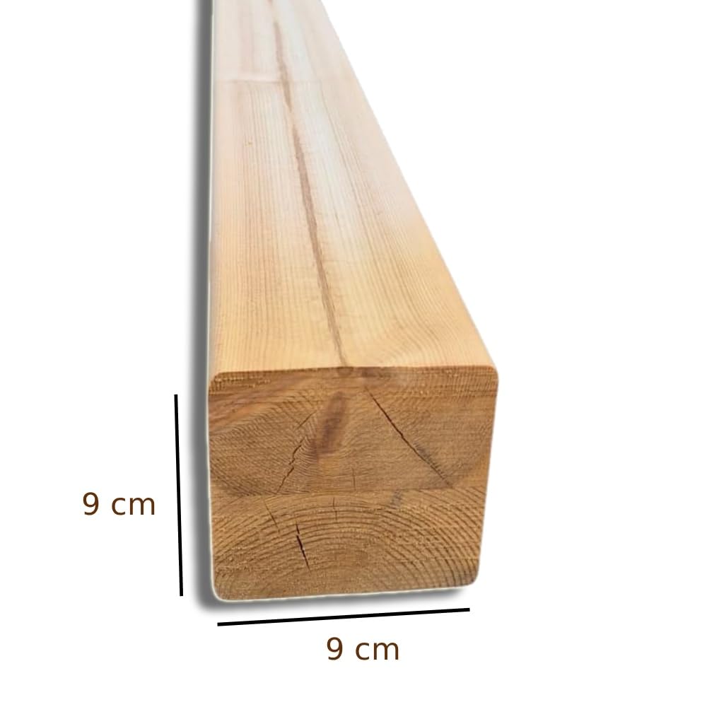 Trave in Pino Bilama Piallato 9x9 cm, 240 cm - Travetto in Legno Naturale per Bricolage