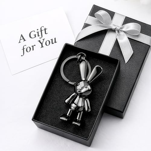 Image of Storite Bunny Keychain for Women & Girls, Cute Rabbit Bag Charm with Heart Pendant, Braided Strap & Bell, Fashion Key Ring for Handbags, Backpacks & Car Keys