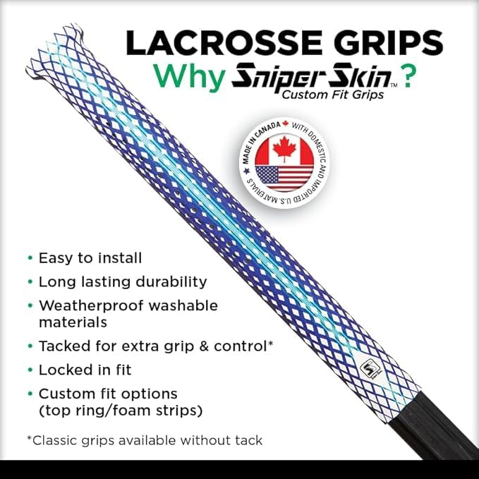 SNIPER SKIN ICT Lacrosse Grip - Waterproof Replacement Grip Wrap - Perfect Team Swag - Easy to Install, Strong Sports Grip - Pro Pink