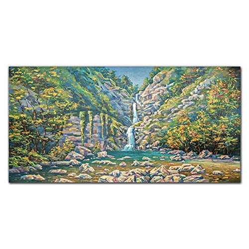 Tableau cascades d'eau 100x50 cm décoration murale en impression sur toile