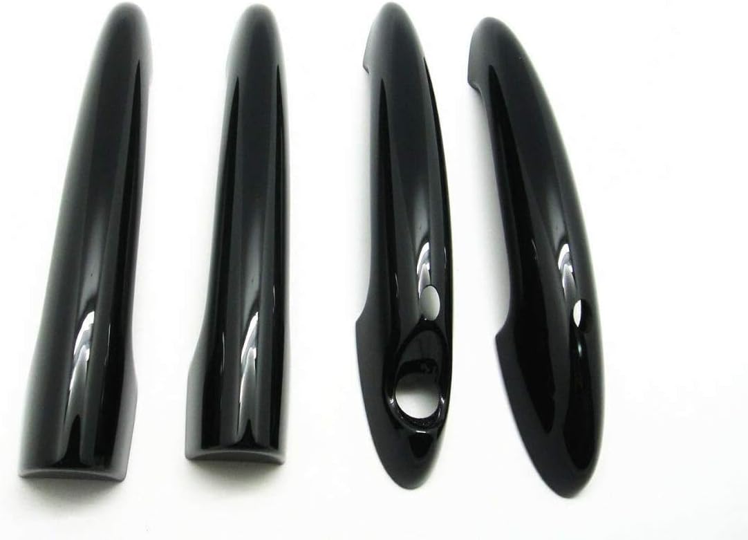 Black Glossy Keyless Door Handle Cover Compatible with Mini Cooper Clubman R55 Wagon 07-14