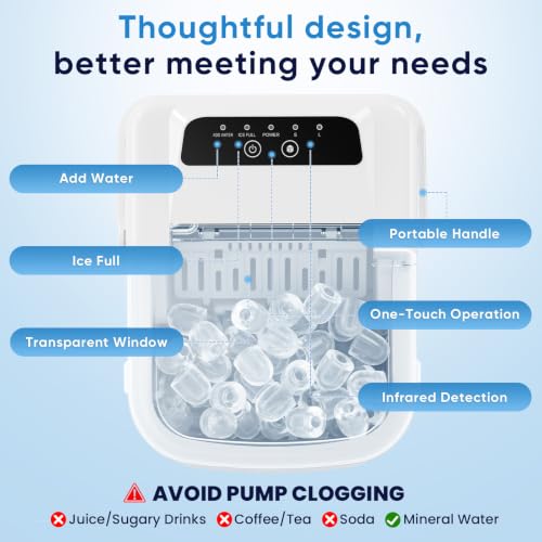 Image of NEWBULIG Ice Maker, Countertop Ice Machine with Handle