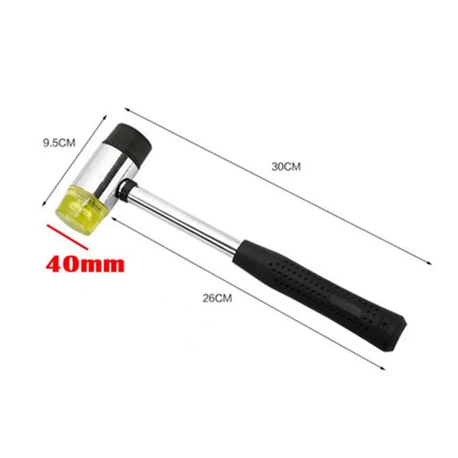 Martello in gomma double face da 1 pezzo con punte morbide e dure, impugnatura antiscivolo(40mm)