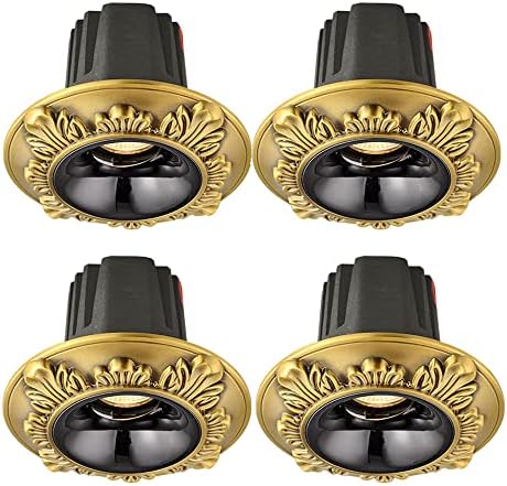 CCTUNG 4 PackLED Recessed Lights,4.3 Inch Restaurant Retrofit LED Recessed Lighting Fixture, 6W,8W,10W,12W,14W Brass LED Can Lights