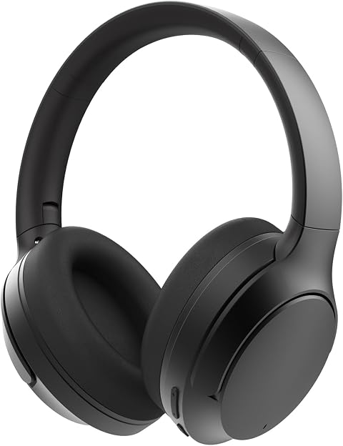 Wireless Headphones Over Ear,Active Noise Canceling Bluetooth Headphones with Microphones,40H Playtime,Foldable Lightweight Headset with Deep Bass,HiFi Stereo Sound for Travel/Office/Work/PC (Black)