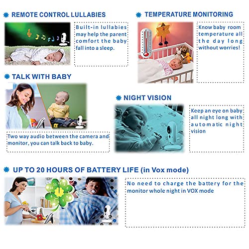 mingzhe VB603 3.2 Baby monitor digital de polegadas Baby monitor de explosão transfronteiriça