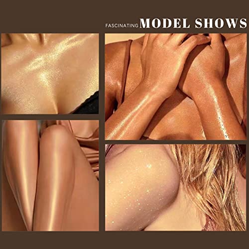 Hosaily Body Luminizer Moisturizing Liquid Highlighter Waterproof Body Shimmer For Face & Body Glow Illuminator Body Liquid Highlighter Bronzer Body Luminizer (#01 Gold) #TOP5