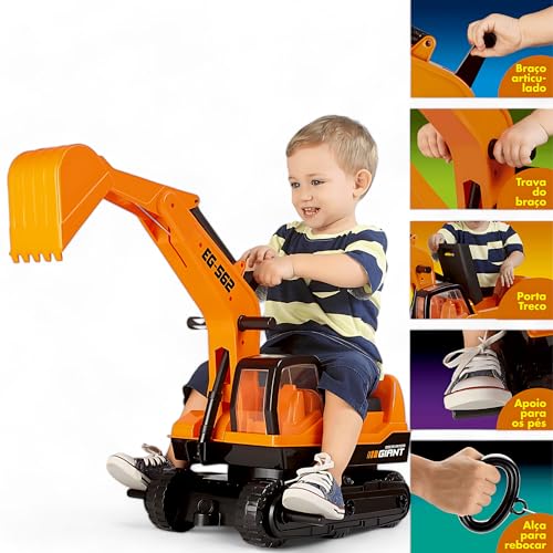Trator Escavadeira Gigante Infantil Giant Escavator