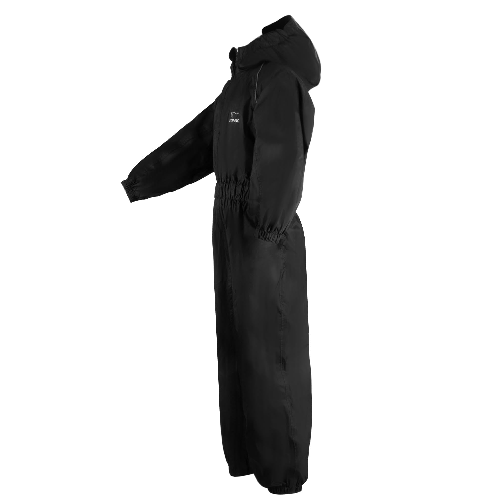 Zorax Combinaison de pluie imperméable tout-en-un légère pour garçons et filles - Unisexe - Coupe-vent - Avec capuche - Sac de transport