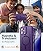 CANSHN Magnetic Compatible with iPhone 16 Pro Case, Upgraded [Full Camera Protection] [Compatible with Magsafe] [Translucent Matte] Shockproof Protective Phone Case Cover 6.3 Inch - Deep Purple