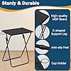 LOFTEY Tv Trays Set of 2, Folding TV Dinner Table, Portable TV Tables for Living Room for Eating, Heavy Duty Foldable Side Table for Eating on Couch&Sofa, Black