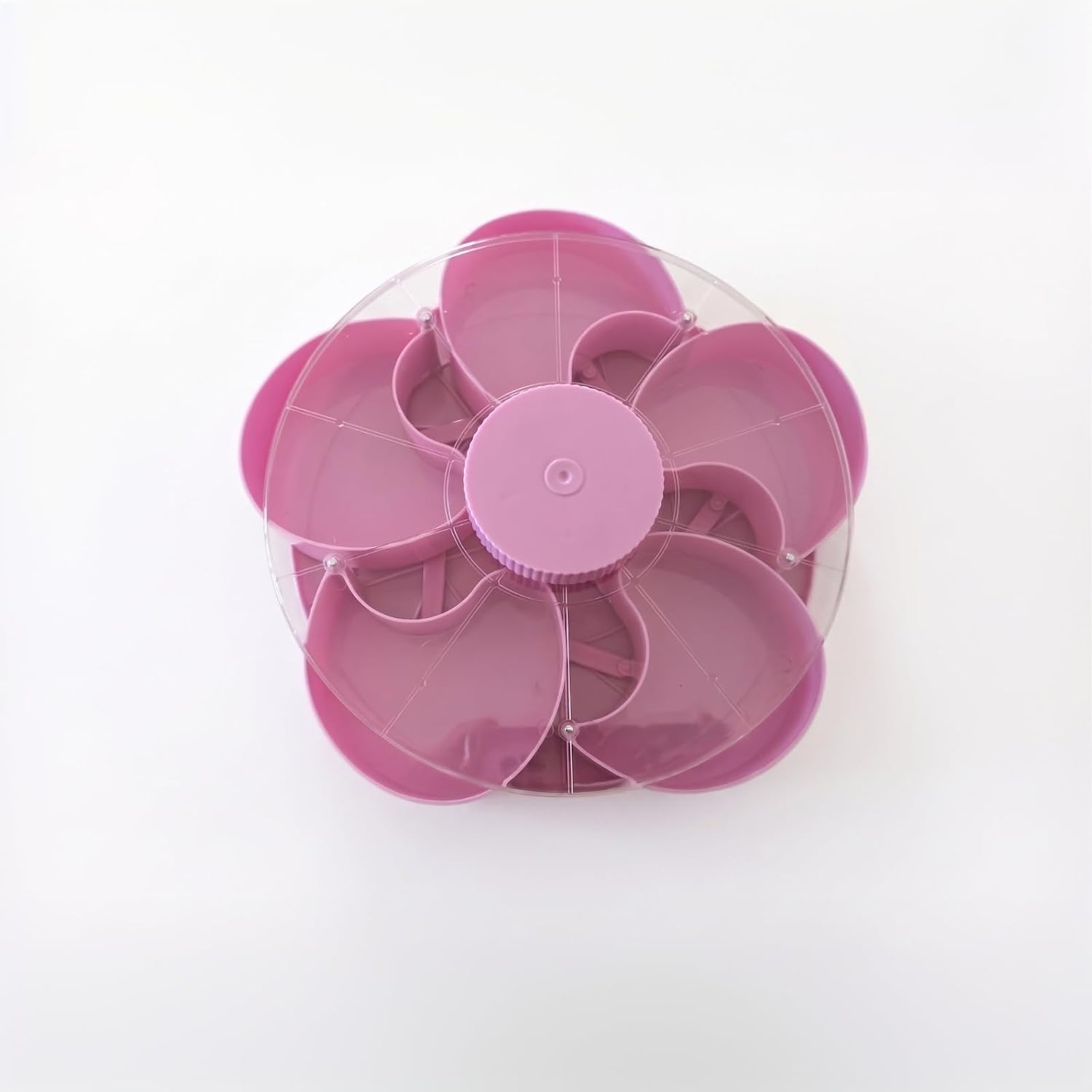 Lid Divided Rotating Snack Tray, 8.66" 5-Compartment Organiser (Blue)