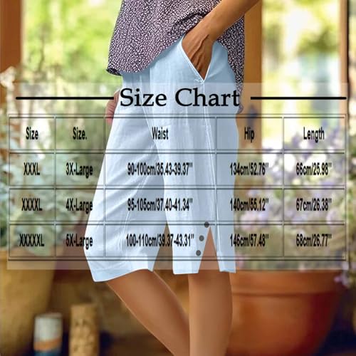 Bermuda Shorts for Women Knee Length Casual Summer Linen Shorts Lightweight Loose Beach Capri Pants with Pockets3