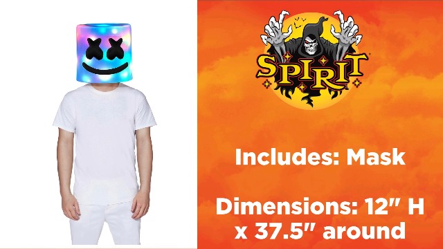 Amazon.com: Spirit Halloween Light-Up LED Marshmello Full Mask