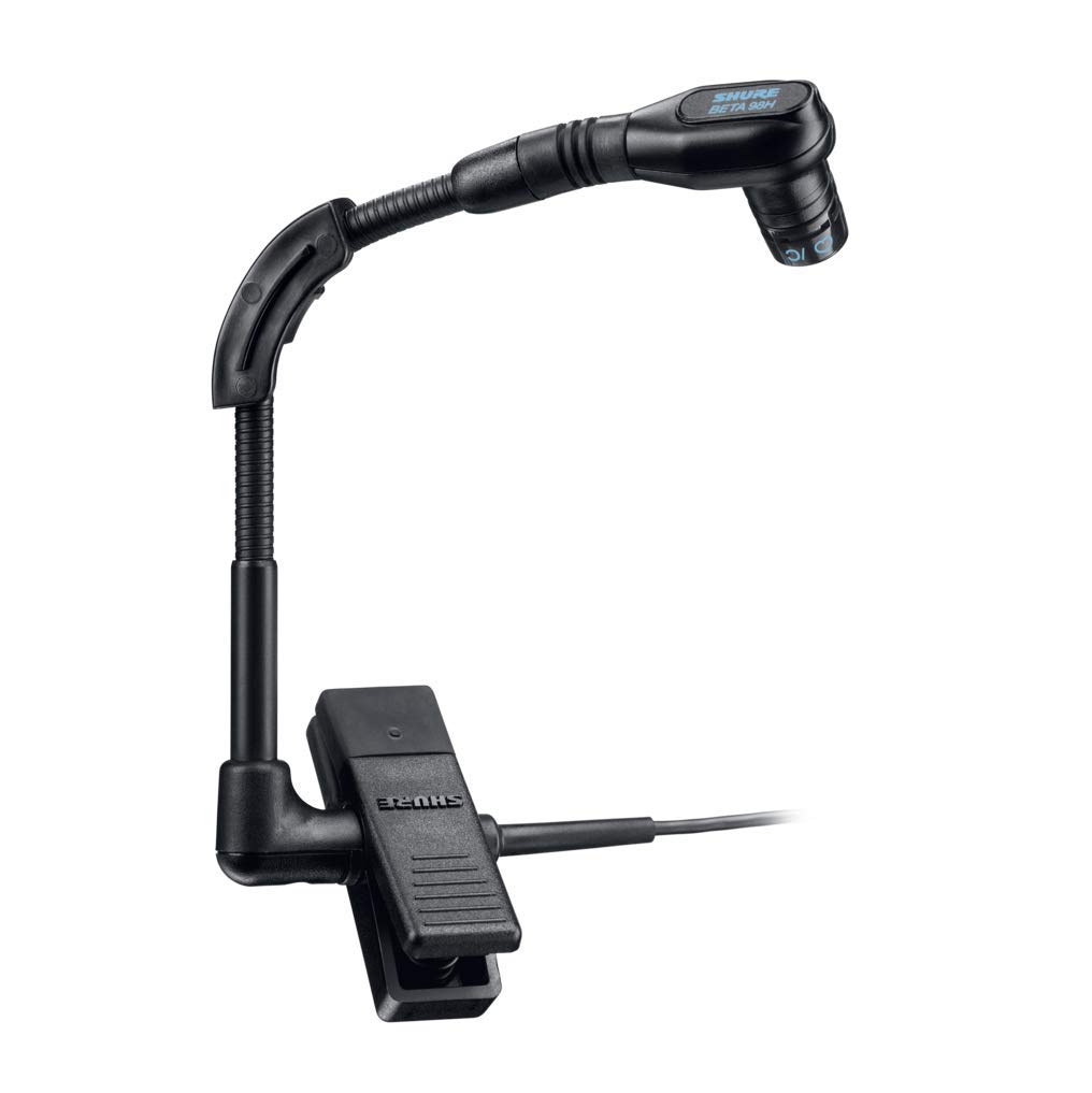 Shure BLX14/B98 UHF Wireless Mikrofonsystem für Blechblasinstrumente - 14 Stunden Batterielaufzeit, 100m Reichweite | Enthält Clip-on Instrumentenmikrofon, Einzelkanal-Empfänger | S8 Band