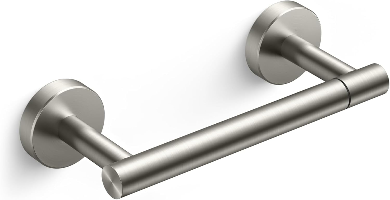 FORIOUS Toilet Roll Holder Wall Mounted, Double Post Pivoting, Square