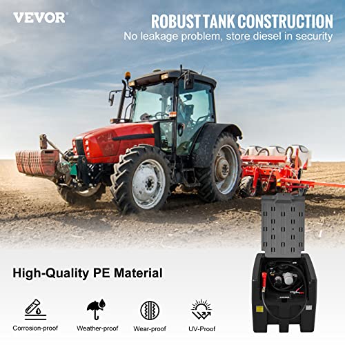 Vevor Portable Diesel Tank, 58 Gallon Capacity & 10 Gpm Flow Rate, Portable Fuel Tank With 12V Electric Transfer Pump And 13.1Ft Rubber Hose thumb #1