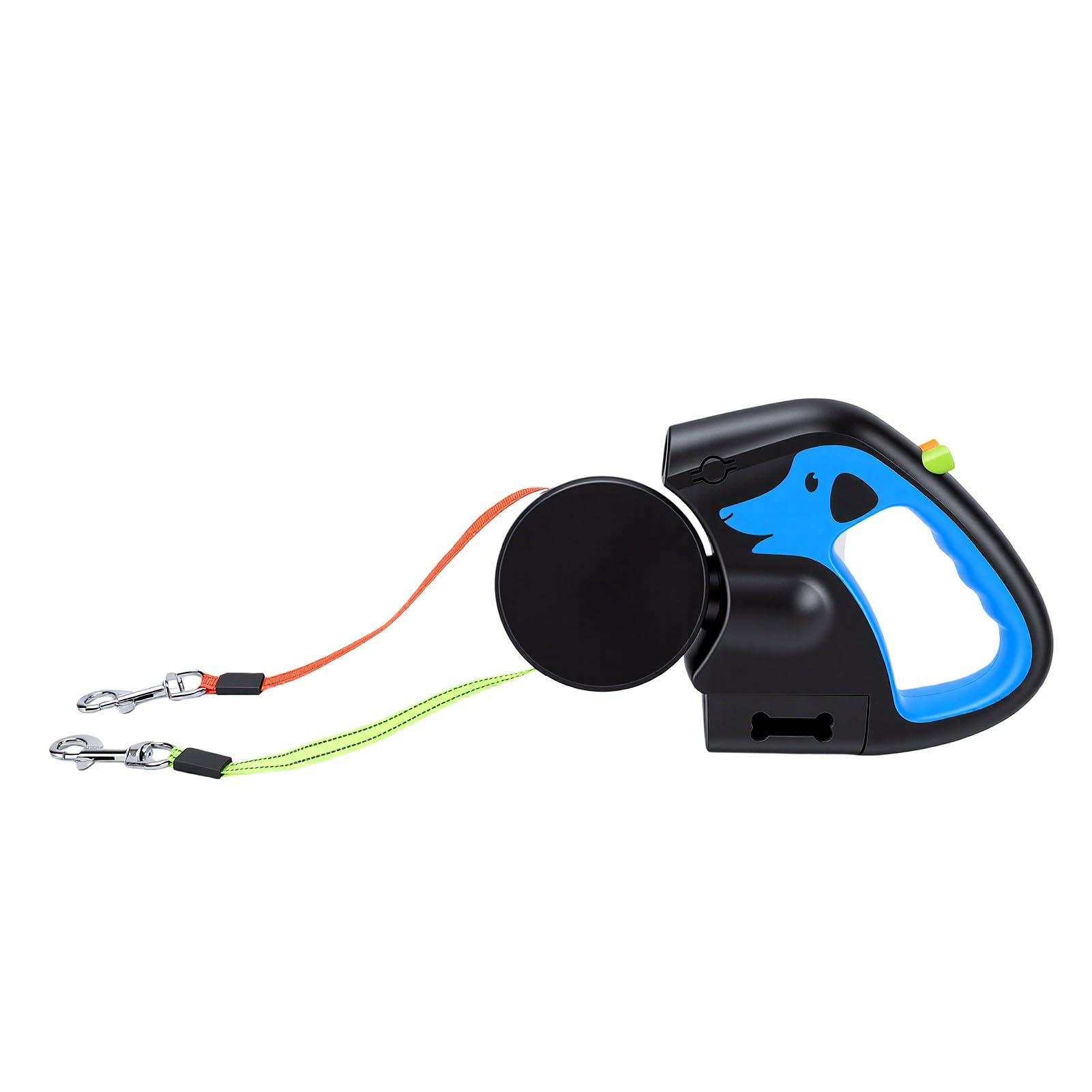 Laisse Rétractable pour Chien Double avec Conception à 360 ° sans Emmêlement pour Promener Deux Chiens, ABS et Nylon, 3 Mètres de Long (3 mètres / 9,84 Pieds)