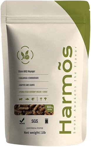 Harmos Mezcla de pellets de madera para ahumar, Siam BBQ Voyager, pellets de madera para parrilla Ninja Woodfire al aire libre, perfecto para
