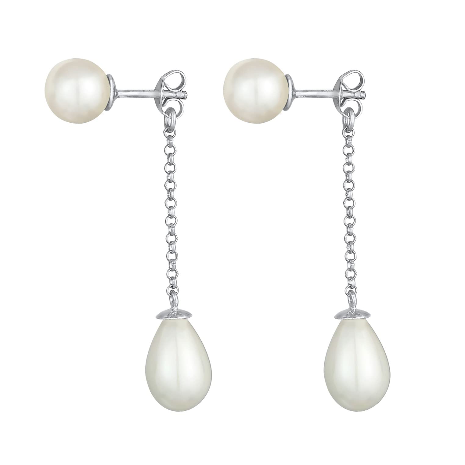 Nenalina Ohrstecker 925 Silber Damen Ohrringe mit Muschel Perlen Tropfen