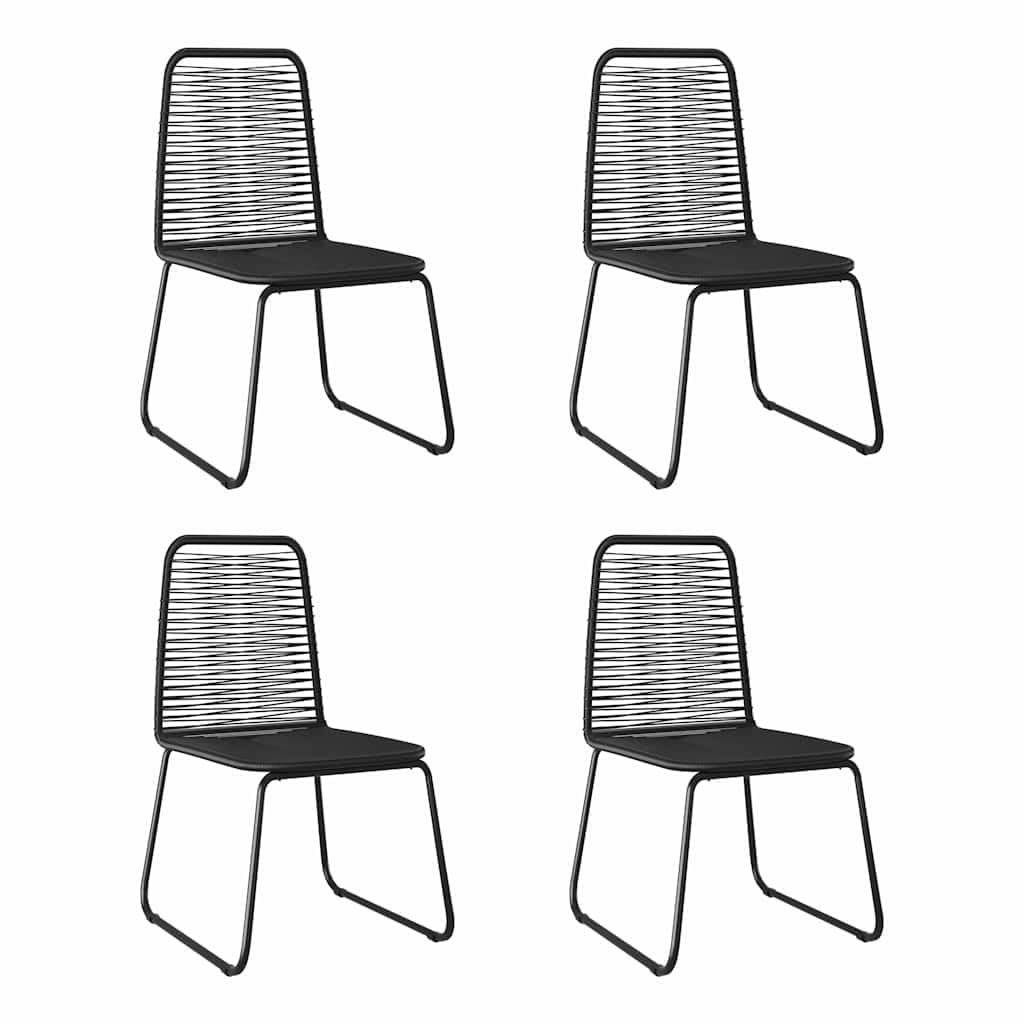 Krzesła do jadalni Poly Rattan zestaw 4 szt. czarne