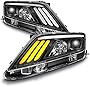 AKKON - For 2010-12 Ford Fusion LED Daytime Running Lamp Strip Projector Headlights w/Sequential Turn Signal Black Housing Set