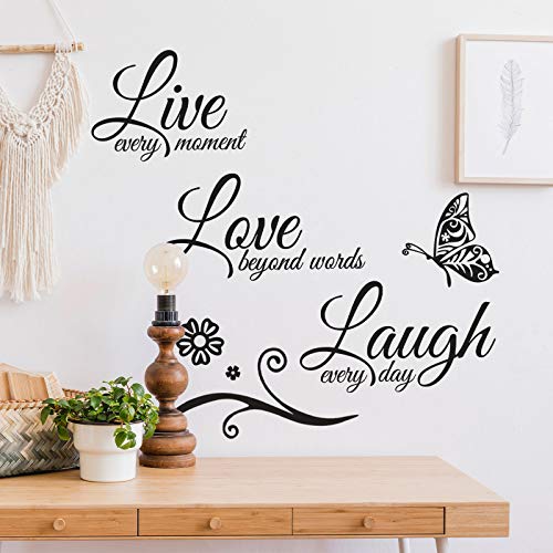 3 Sheets Vinyl Wall Quote Stickers Faith Hope Love Family Inspirational Wall Stickers Motivational Wall Decals Bible Verse Inspirational Sayings for Home School Wall Decorations (Classical Style)