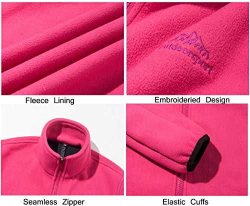 Rdruko Women's Ski Winter Jacket Waterproof 3 In 1 Mountain Windproof Hooded Warm Fleece Coat(Rose Red,Us S) #TOP4