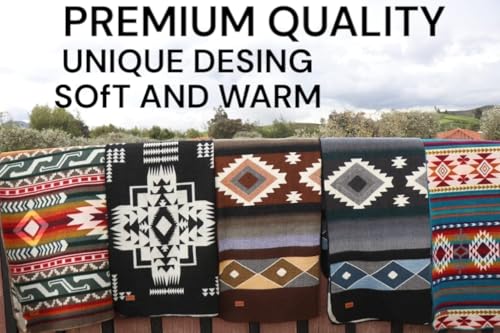 Image of Alpaca Wool Blanket, Queen Size 94 x 78 - Warm, Thick, Ultra Soft, Reversible 2-in-1, Hypoallergenic, Non-Itchy, Washable - Great for Couch, Camping, Travel, Picnics & Cozy Home Comfort(Turquoise)