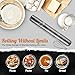 Flexzion Dowel Rolling Pin, 11-inch Black Marble with Wooden Holder Base Stand, Marble Rolling Pin for Baking Pastry Pizza Dough Roller Fondant Cookie Pie Crust Pasta Bakery Roller Pin