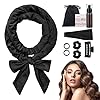 NCKIHRKK 9PCS Rizador Pelo Sin Calor, Rizador sin Calor del Sueño de Terciopelo, Heatless Hair Curlers, Ondas sin Calor, Rizadores de Pelo sin Calor con Cabello Medio y Largo, Negro