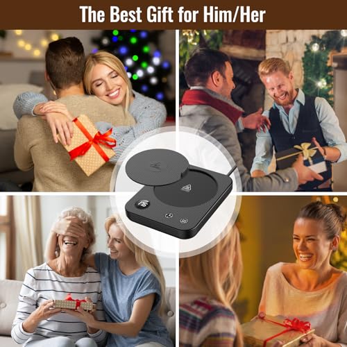 Image of Mug Warmer, 3-Temp Setting Coffee Mug Warmer, Coffee Warmer with 2-12Hrs Auto Shut-Off, Mug Warmer for Desk Anti Scalding Silicone, Coffee Cup Warmer Digital Screen, Electric Coffee Warmer for Desk