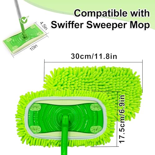 Image of Reusable Mop Pads for Swiffer, 4-Pack Microfiber Washable Reusable Mop Duster Pads for Swiffer Sweeper Mop, Wet Dry Sweeping Mop Pad for Swiffer Sweeper Mop