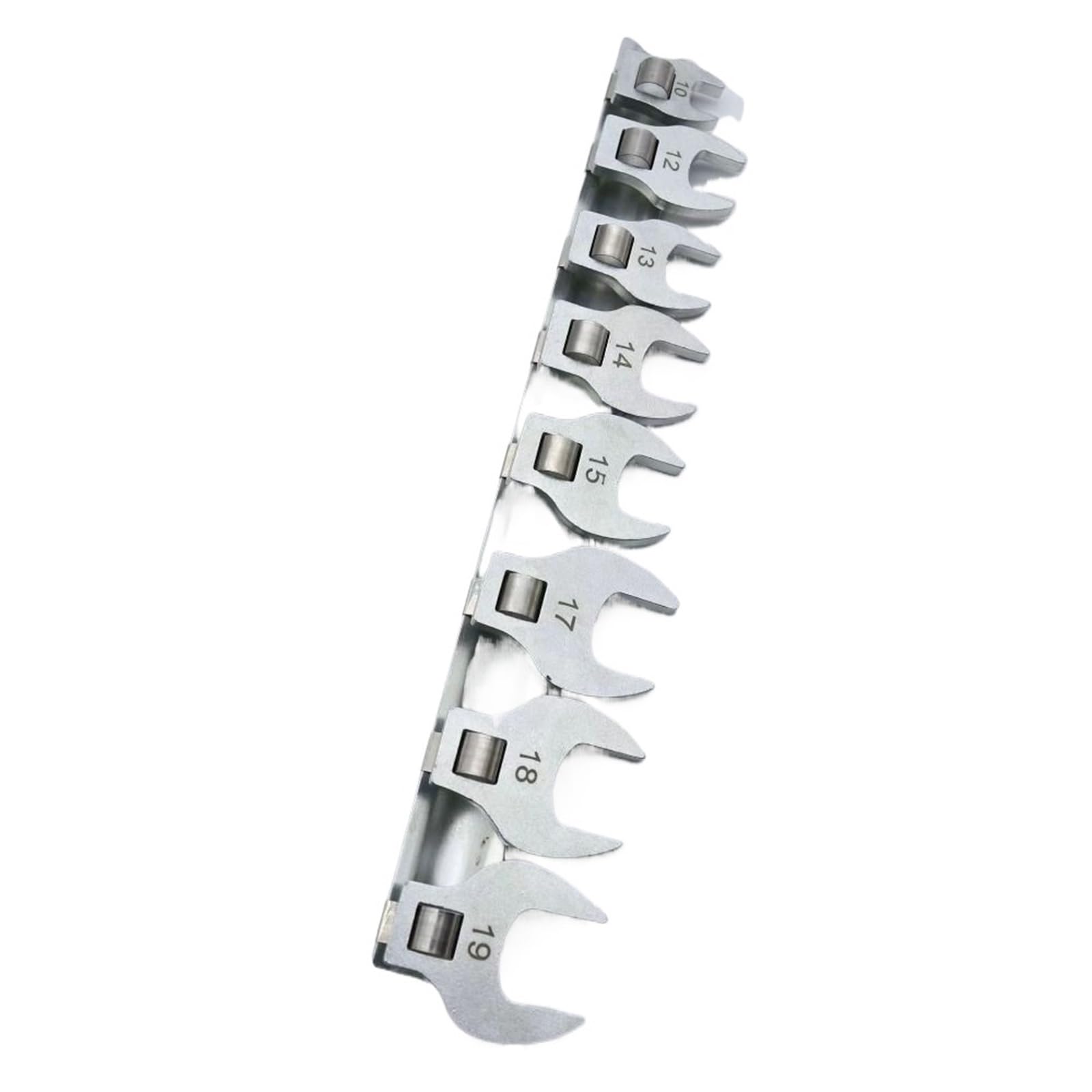 Xuczhai One Color 8Pcs Portable Replaceable Drive Crowfoot Wrench 3/8 Inch Movable Ratchet 10 To 19Mm L-Shaped(A-Metric)