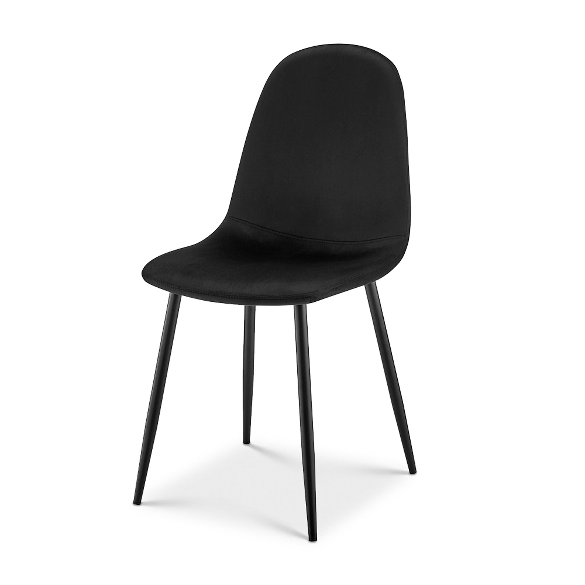 Bravich Ron Velvet Dining Chair, Black Fabric Upholstered Kitchen Chair with Metal Legs, Padded Modern Single Accent Chair for Dining Room, Bedroom, Dressing Table and Vanity