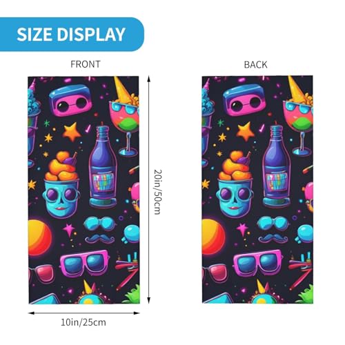 unicorn food print Neck Gaiter Face Mask,Sun Cooling Scarf,Balaclava Bandana Cover for Men Women2