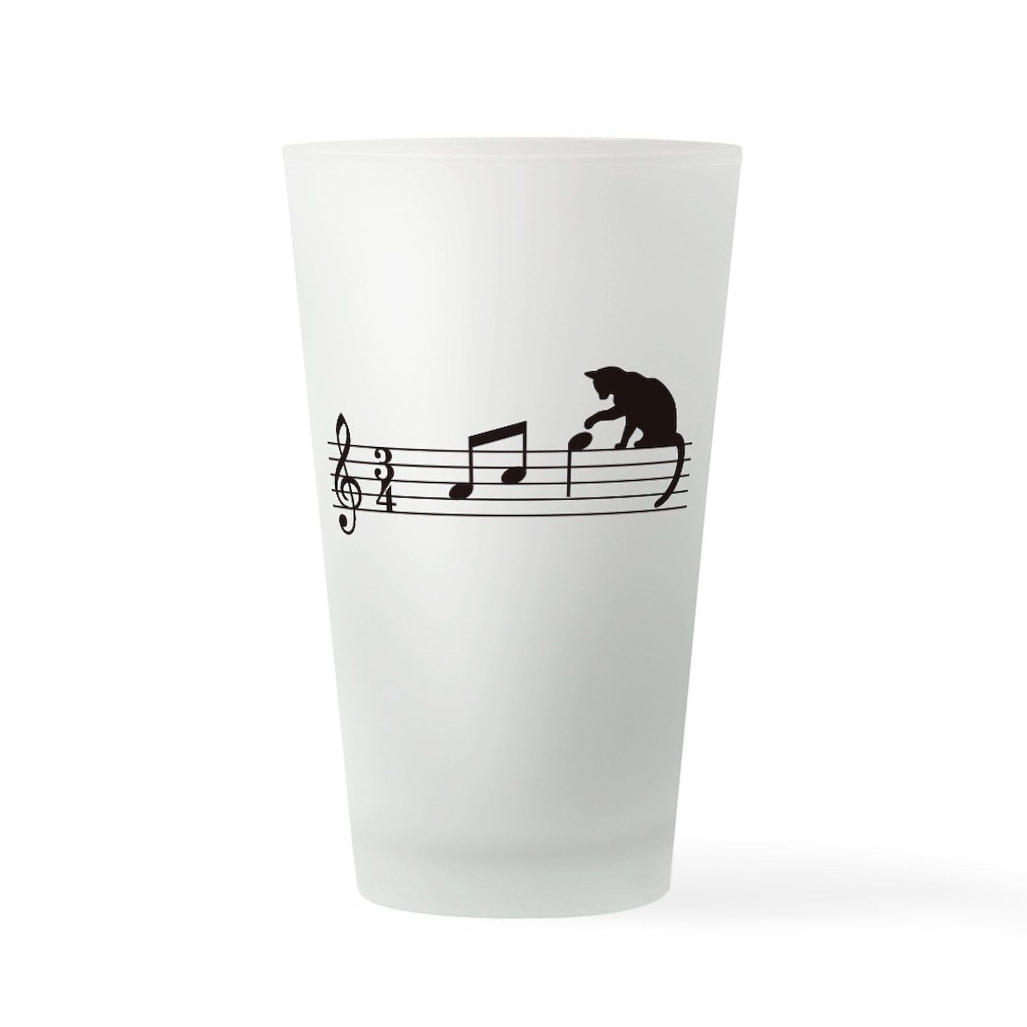 CafePress Cat Toying With Note V.1 Pint Glass, 16 oz. Drinking Glass