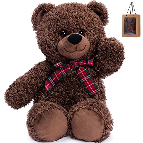 Image of Bebamour 45cm Teddy Bear Baby Stuffed Animals Soft Toys Teddy Bears for Girs Gifts, Christening, Baby Shower, Birthday, Christmas Toys for Kids (Dark Brown)