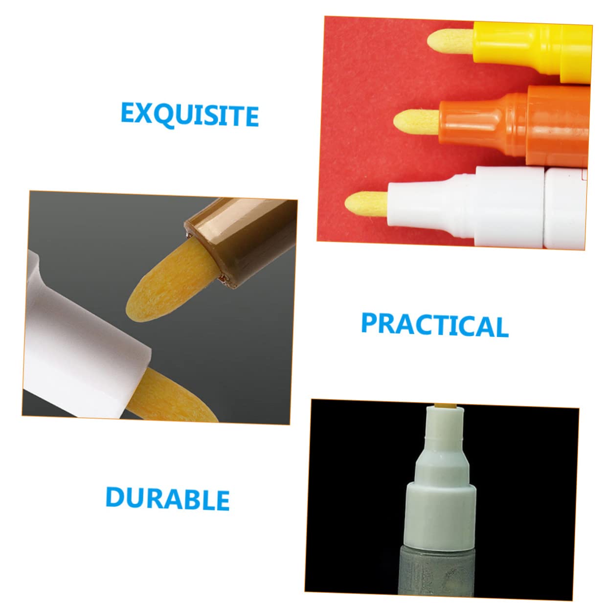 HOMSFOU 5 Sätze Ersatzminen Für Lackstifte Ersatzspitzen Für Lackmarker Ersatzspitzen Für Pinselspitzen Nachfüllbare Markierstifte Pinselstiftspitze Gelbe Polyester 60 Stück * 5