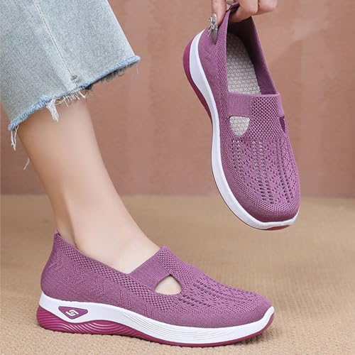 Womens Addenno Casual Breathable Slip on Orthopedic Shoes, Summer Breathable Non-Slip Soft Sole Elderly Shoes2