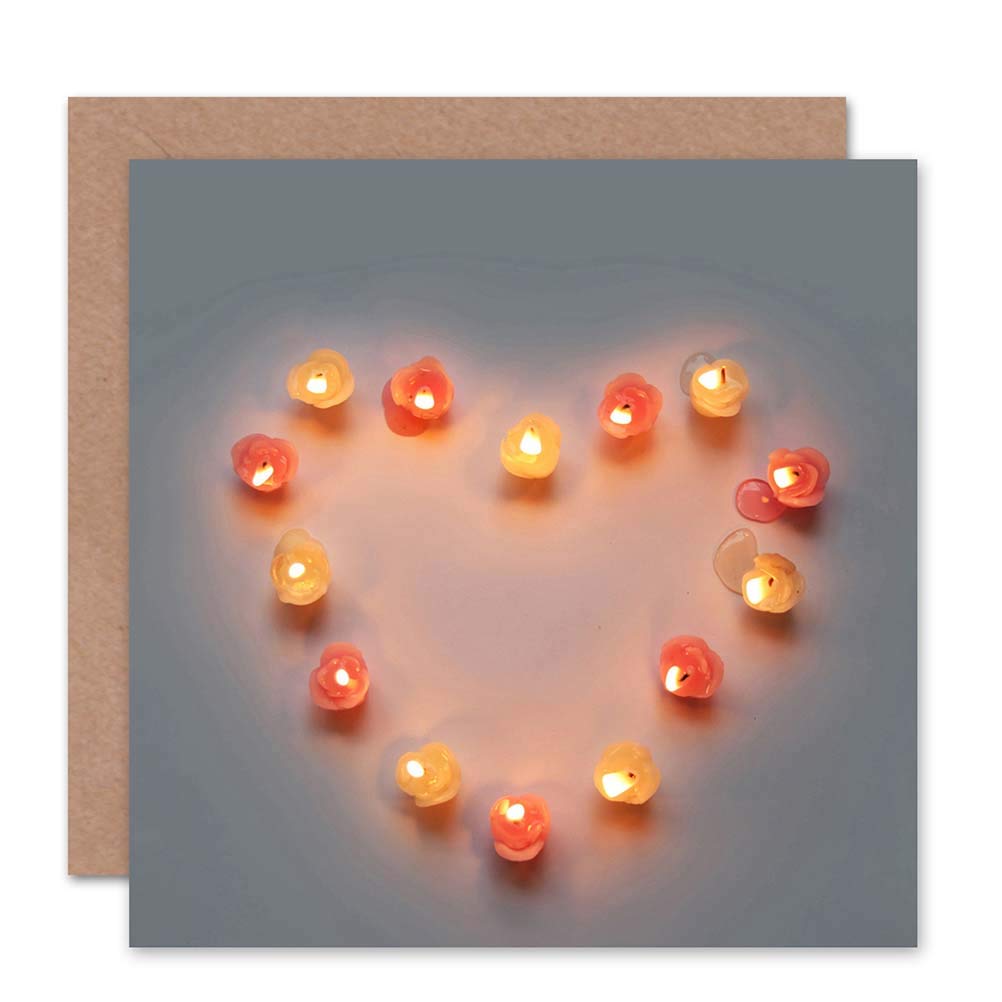 Wee Blue Coo CANDLE LOVE VALENTINES HEART DAY LIGHT BLANK GREETINGS BIRTHDAY CARD ART
