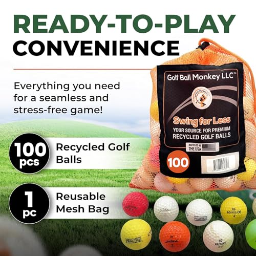 Golf Ball Monkey Recycled Hit-Away Practice Golf Balls with Mesh Bag - Pre-Owned Used Golf Balls for Driving Range & Training Golf Balls - Image 4