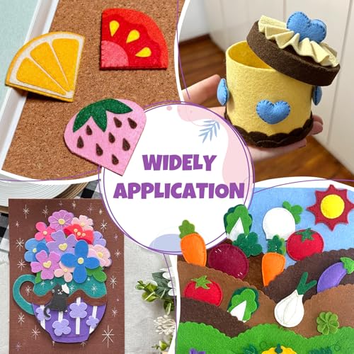 Image of 77Pcs Stiff Felt Sheets, 1mm Thick Felt Fabric Squares for Sewing & DIY