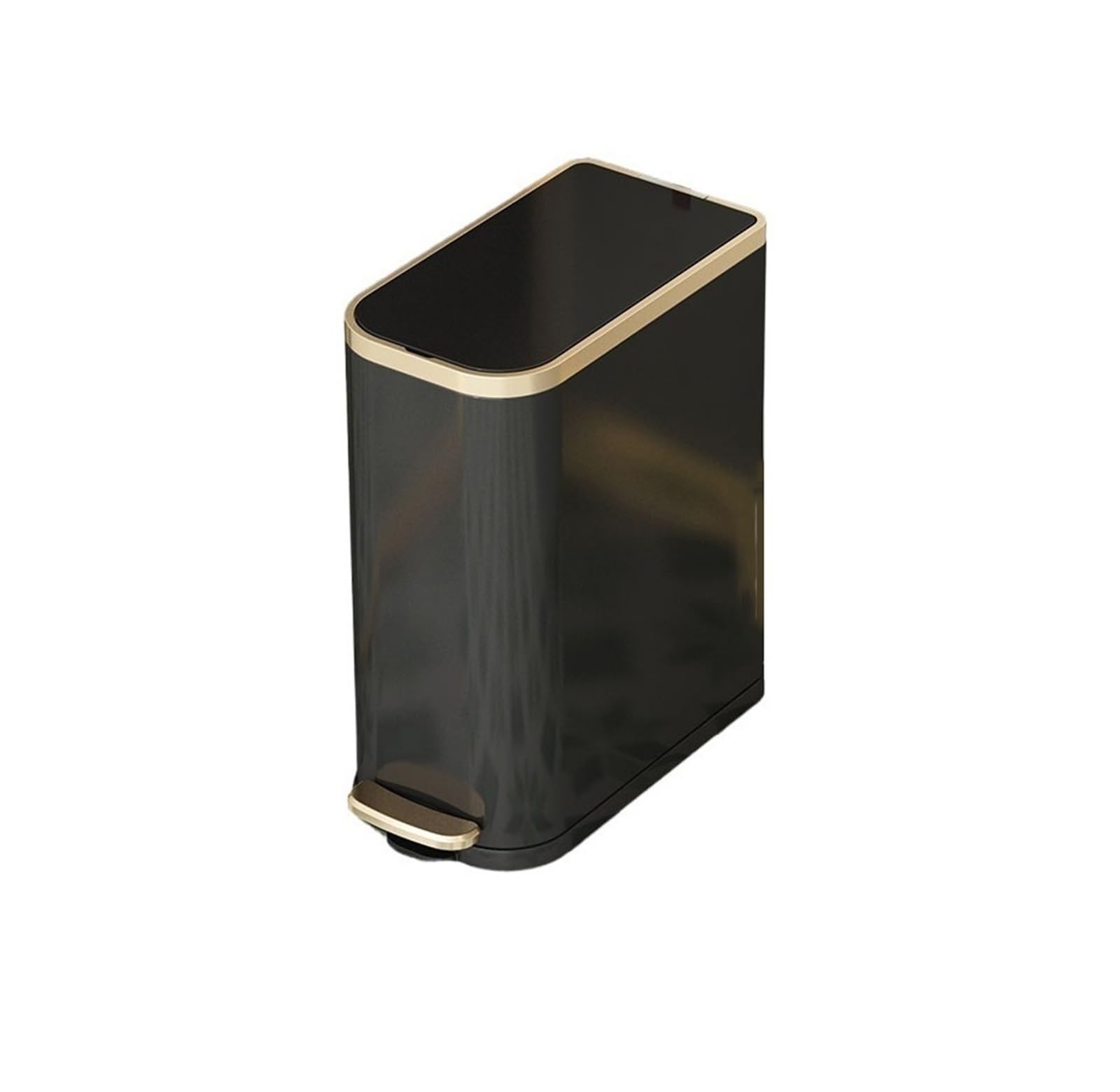 Dustbin Step Pedal Trash Can Wastebasket for Bathroom - Small, Compact Design with Soft Close Lid(Black)